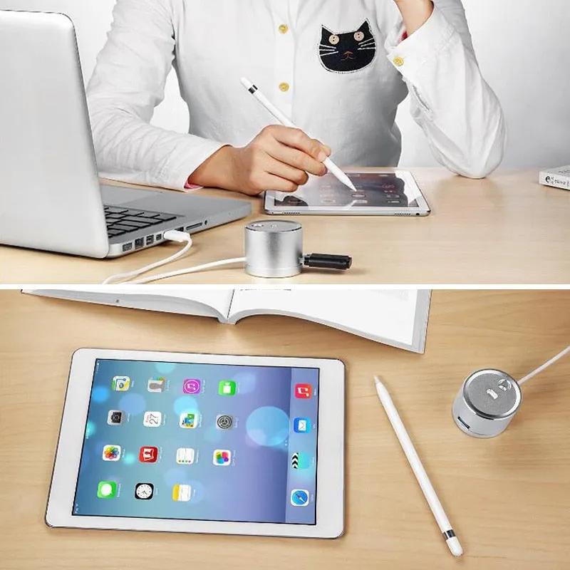 iPad Pro Pencil Aluminum Charger Station With USB Extension Cable