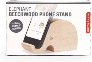 Kikkerland Elephant Beechwood Phone Stand