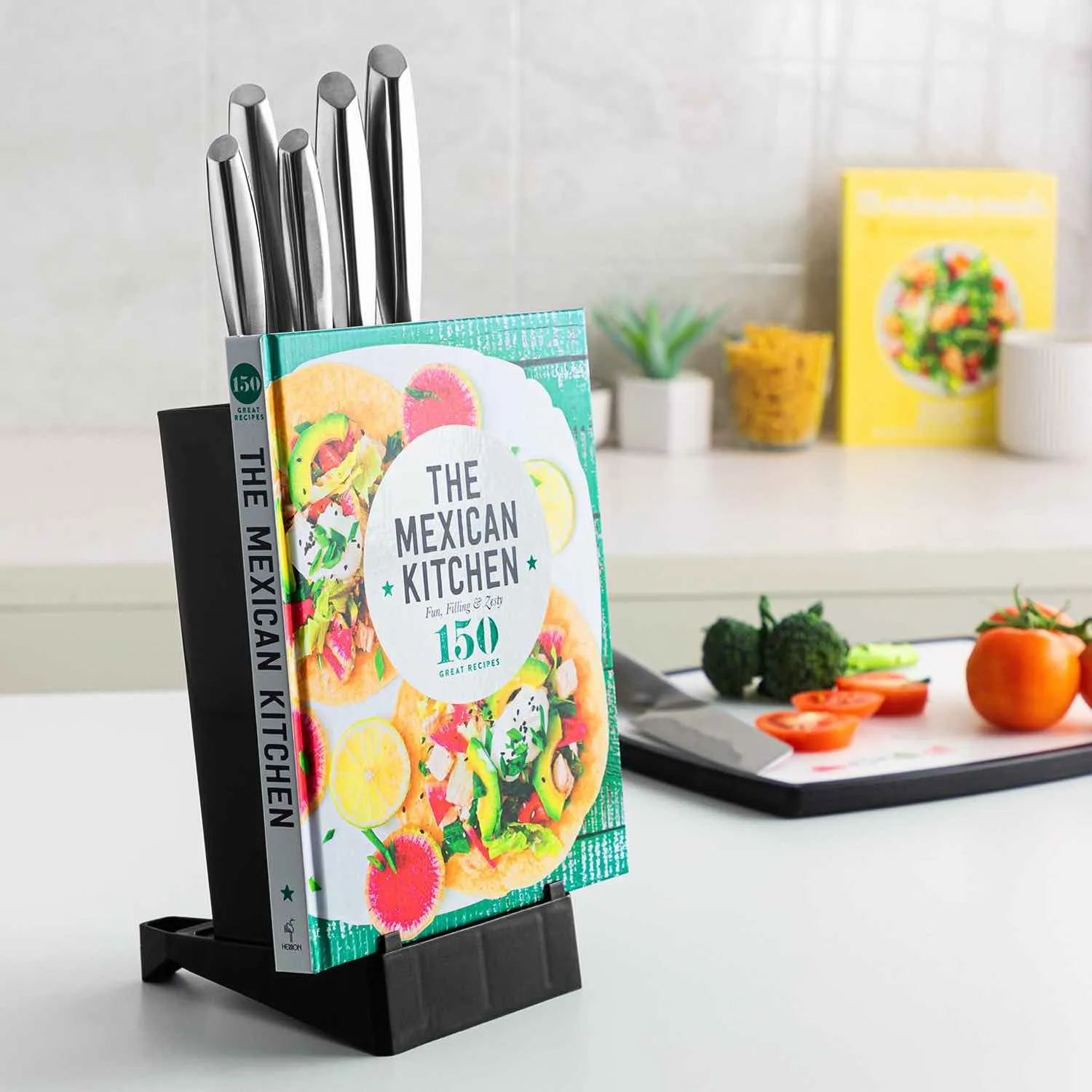 Kitchen Organiser, Universal Knife Block and Tablet Holder In 1!