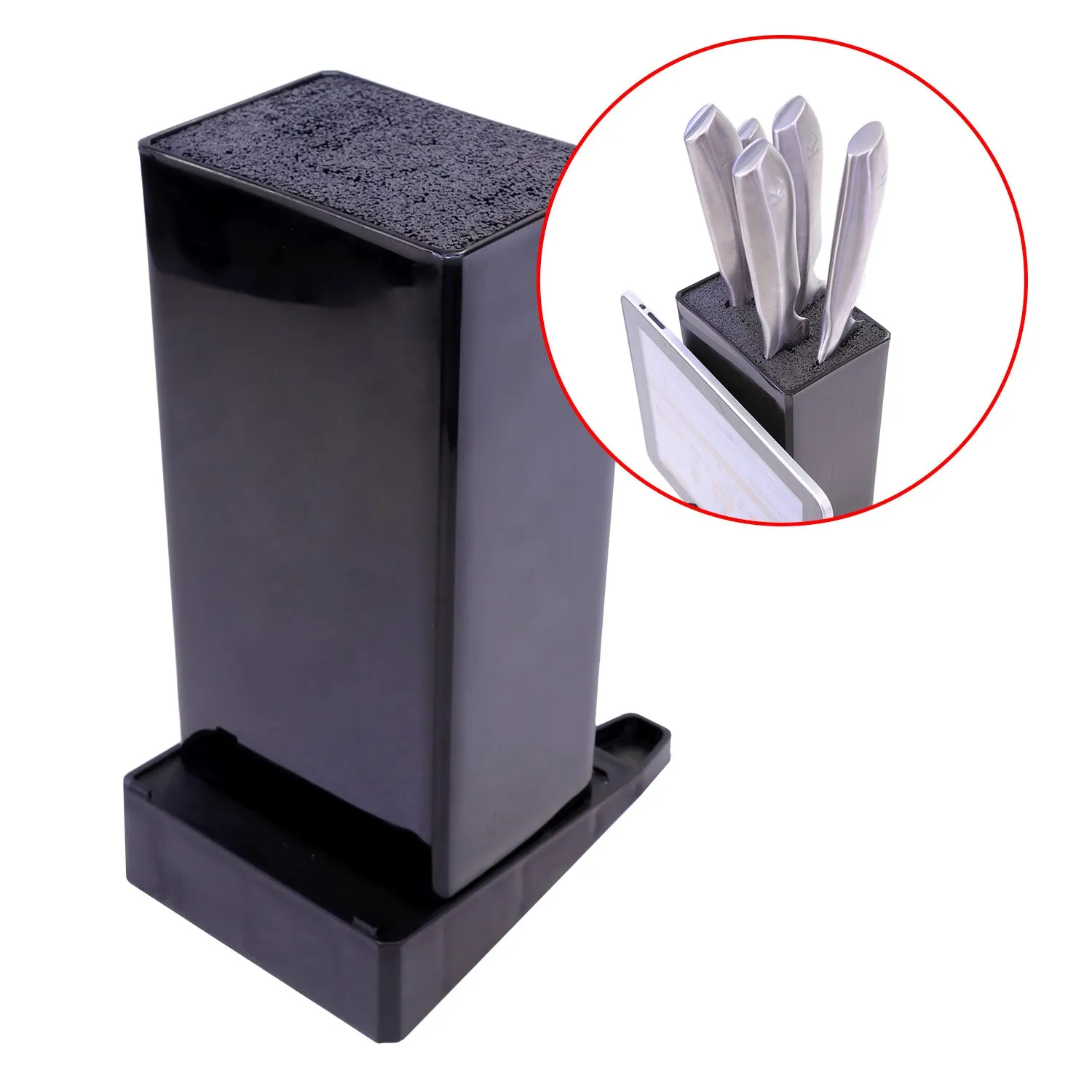 Kitchen Organiser, Universal Knife Block and Tablet Holder In 1!