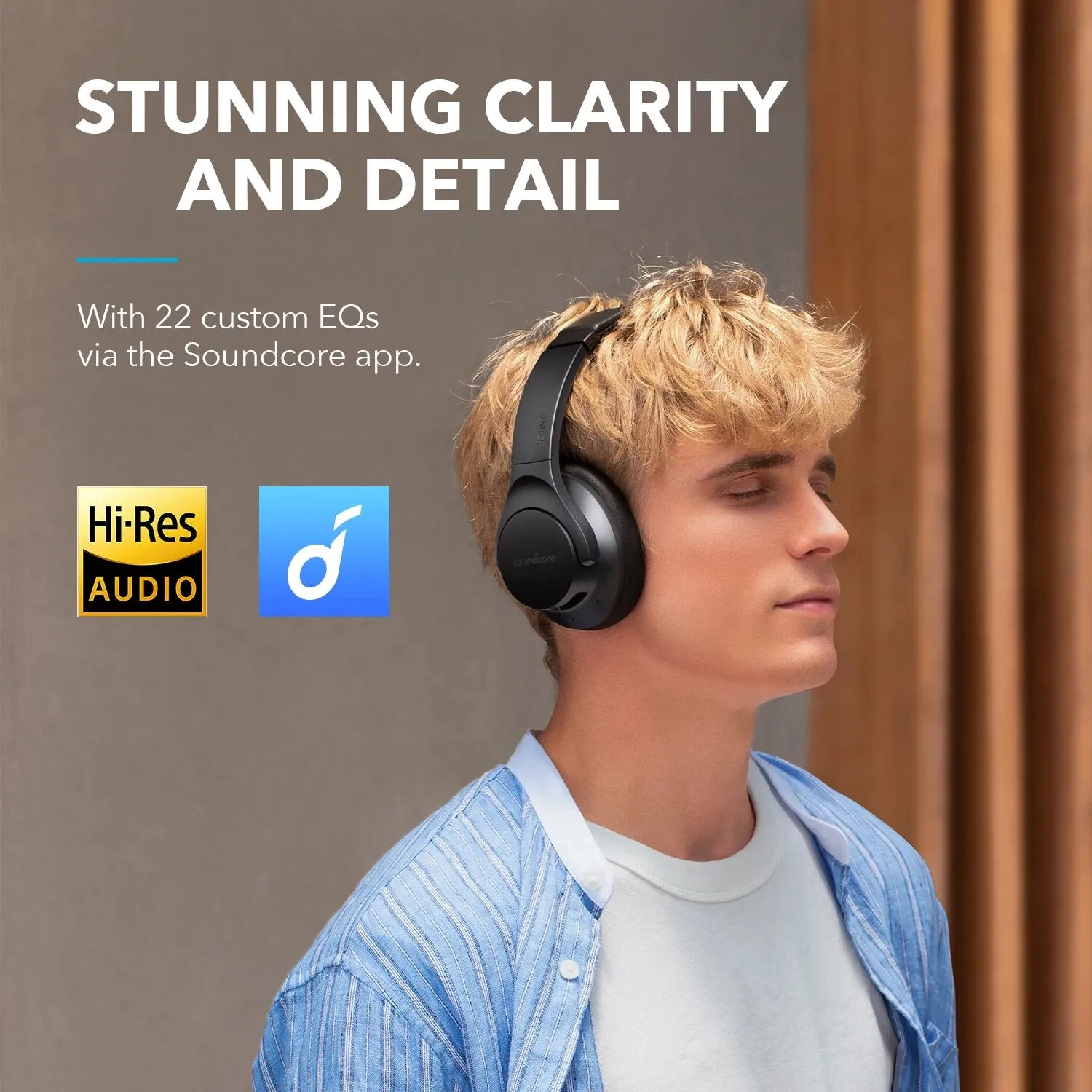 Life Q20  Hi-Res Audio Wireless Headphones with Active Noise Cancelling & 40H Playtime