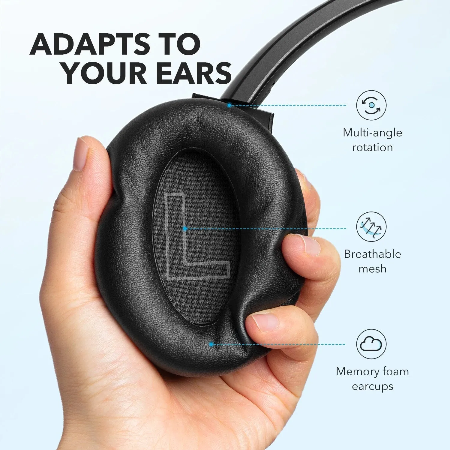 Life Q20  Hi-Res Audio Wireless Headphones with Active Noise Cancelling & 40H Playtime