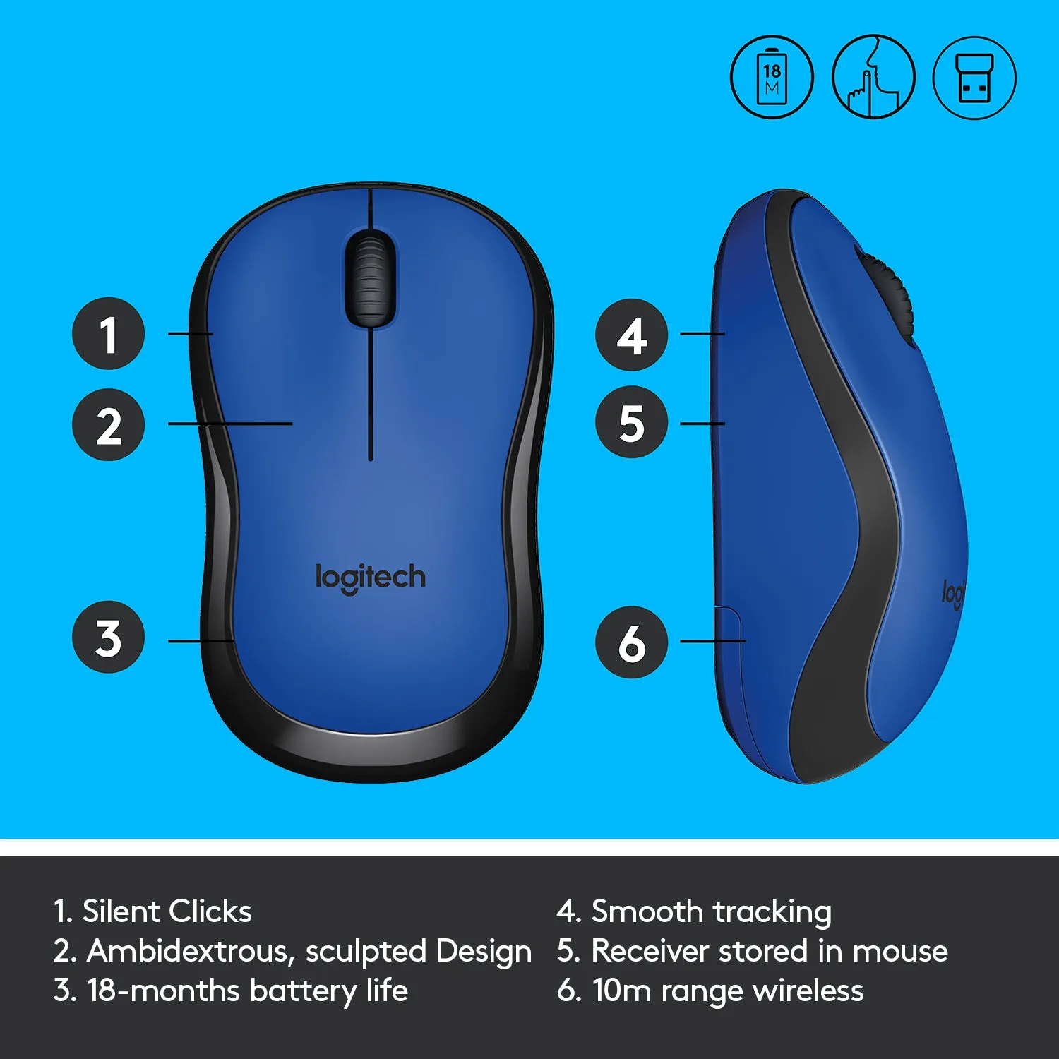 Logitech M221 Wireless Mouse - Silent