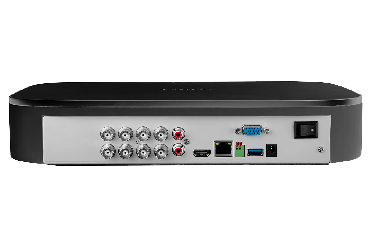 Lorex 4K 8-channel 2TB Wired DVR System with 8 Black Active Deterrence Cameras