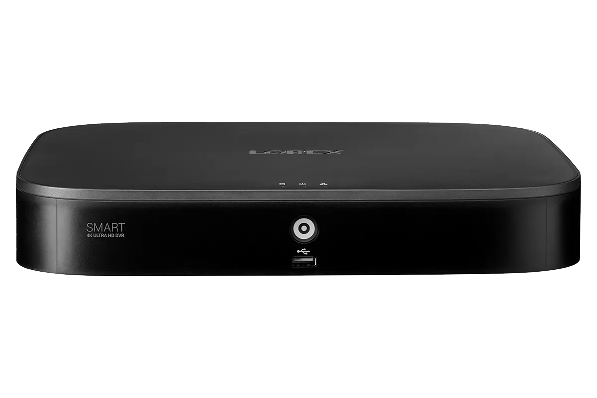 Lorex 4K 8-channel 2TB Wired DVR System with 8 Black Active Deterrence Cameras