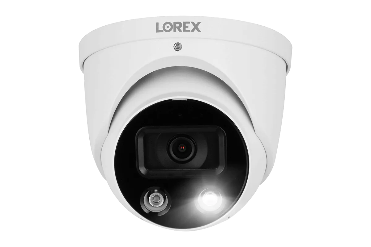 Lorex 4K IP Wired Dome Security Camera with Smart Deterrence and Smart Motion Detection