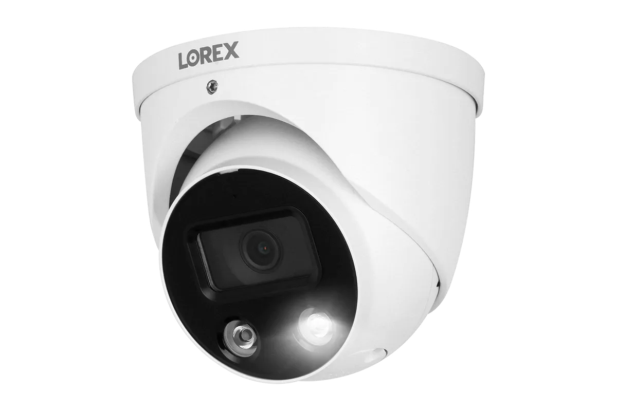 Lorex 4K IP Wired Dome Security Camera with Smart Deterrence and Smart Motion Detection