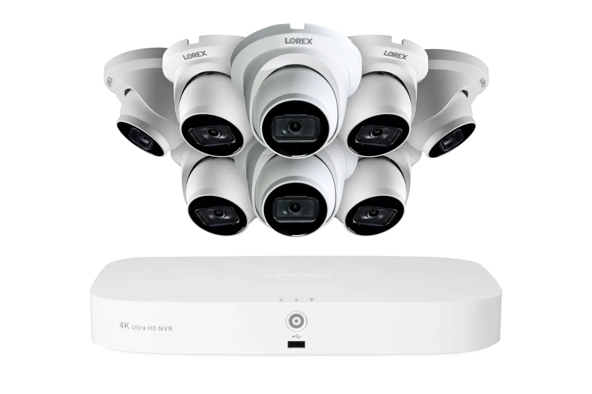 Lorex Fusion Series 4K 16 Camera Capable (8 Wired   8 Fusion Wi-Fi) 2TB Wired NVR System with A14 IP Dome Cameras