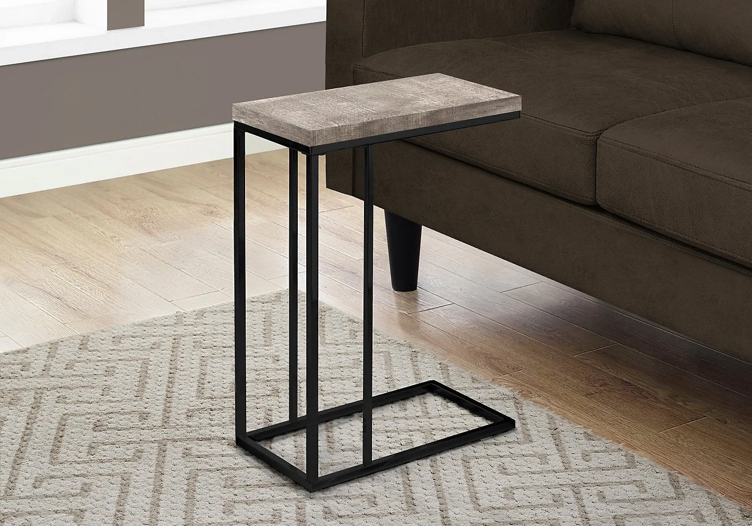 Lucena Reclaimed Wood-Look Chairside Table - Taupe