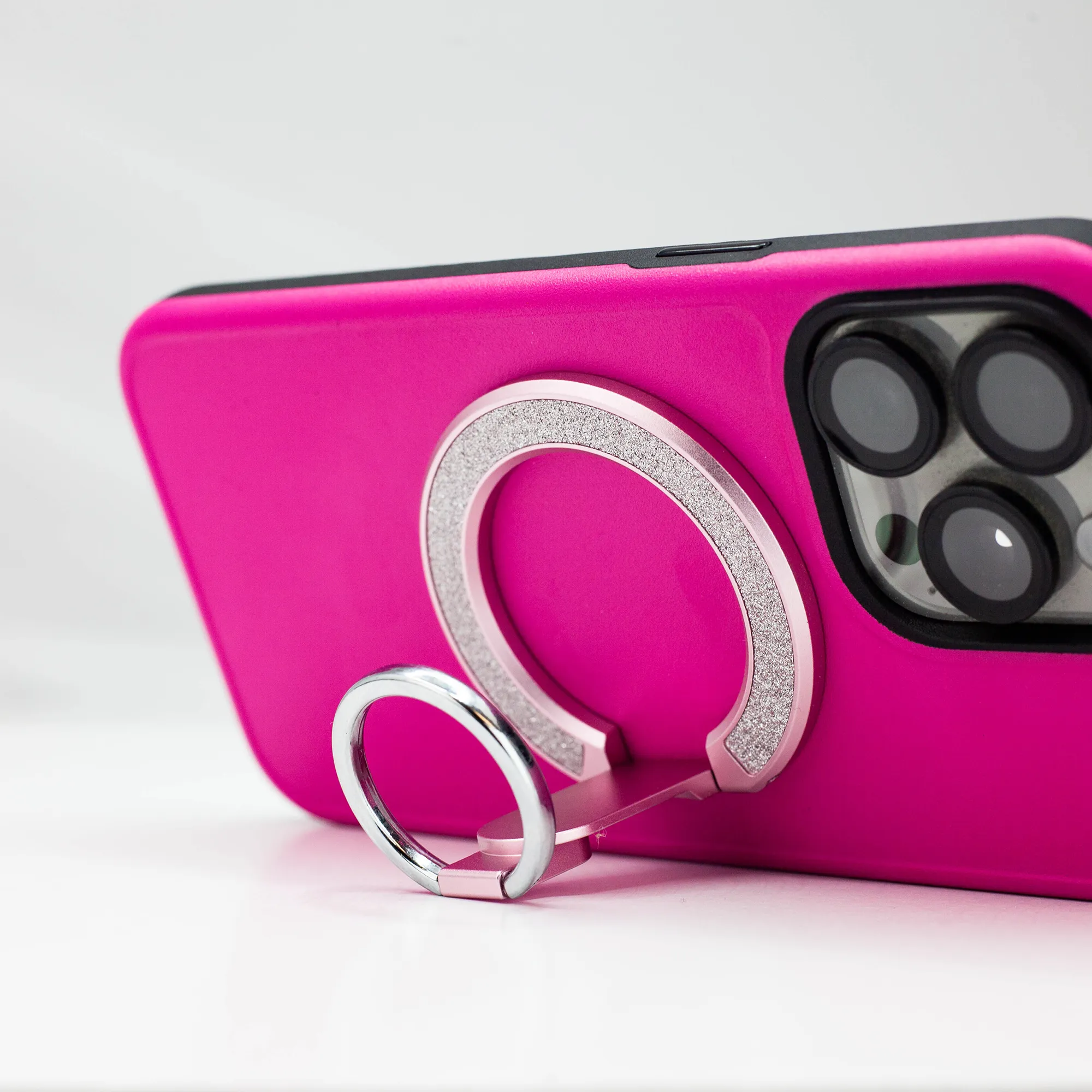 MagSafe Compatible Snap Ring Stand - Pink Glitter