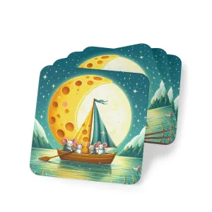 Mice and the Moon Made of Cheese - Coasters