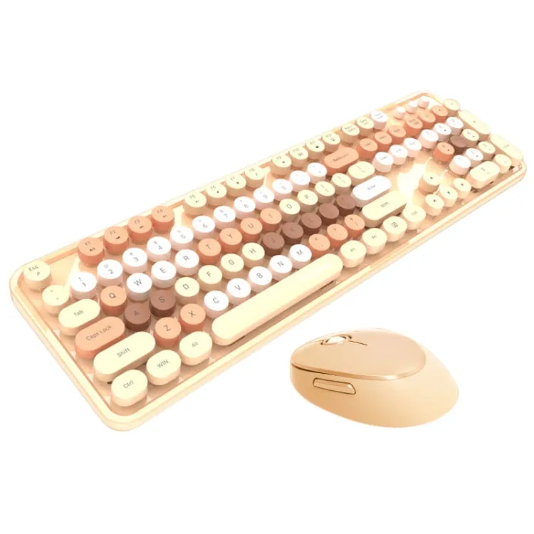 Mofii Sweet Wireless Keyboard And Mouse Set Girls Punk Keyboard Office Set, Colour: White Pink Ordinary Version
