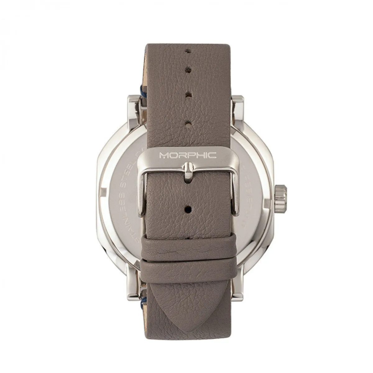 Morphic M62 Series Leather-Band Watch w/Day/Date