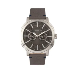 Morphic M62 Series Leather-Band Watch w/Day/Date