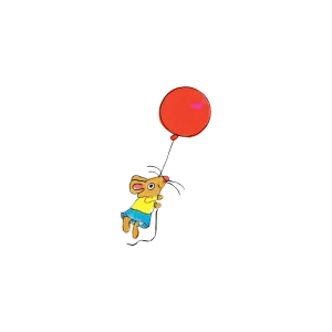 Mouse Balloon Tattoo - Set of 2