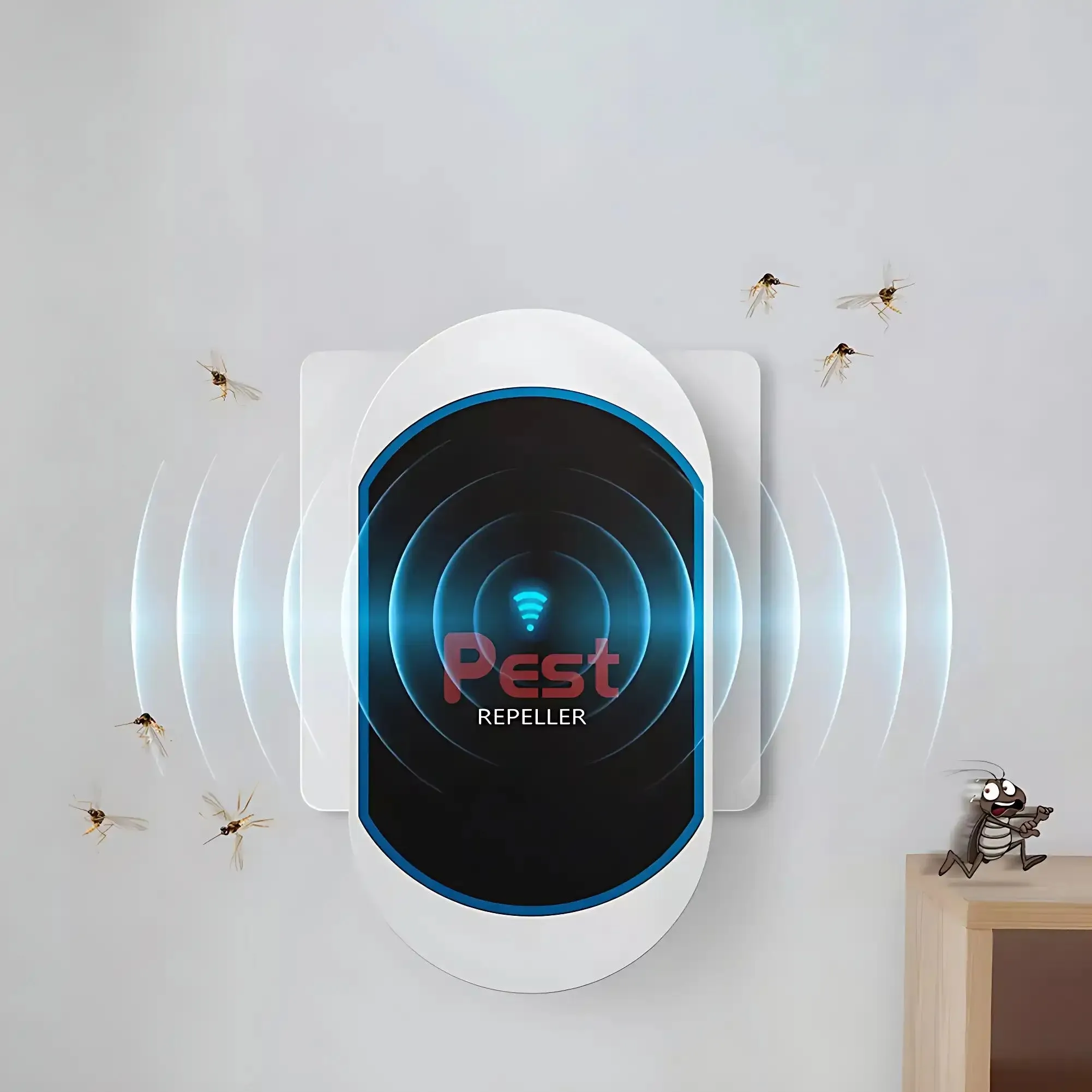 Multifunctional Ultrasonic Silent Electronic Pest Repeller - Repels Mosquitoes, Cockroaches, Spiders, Bats