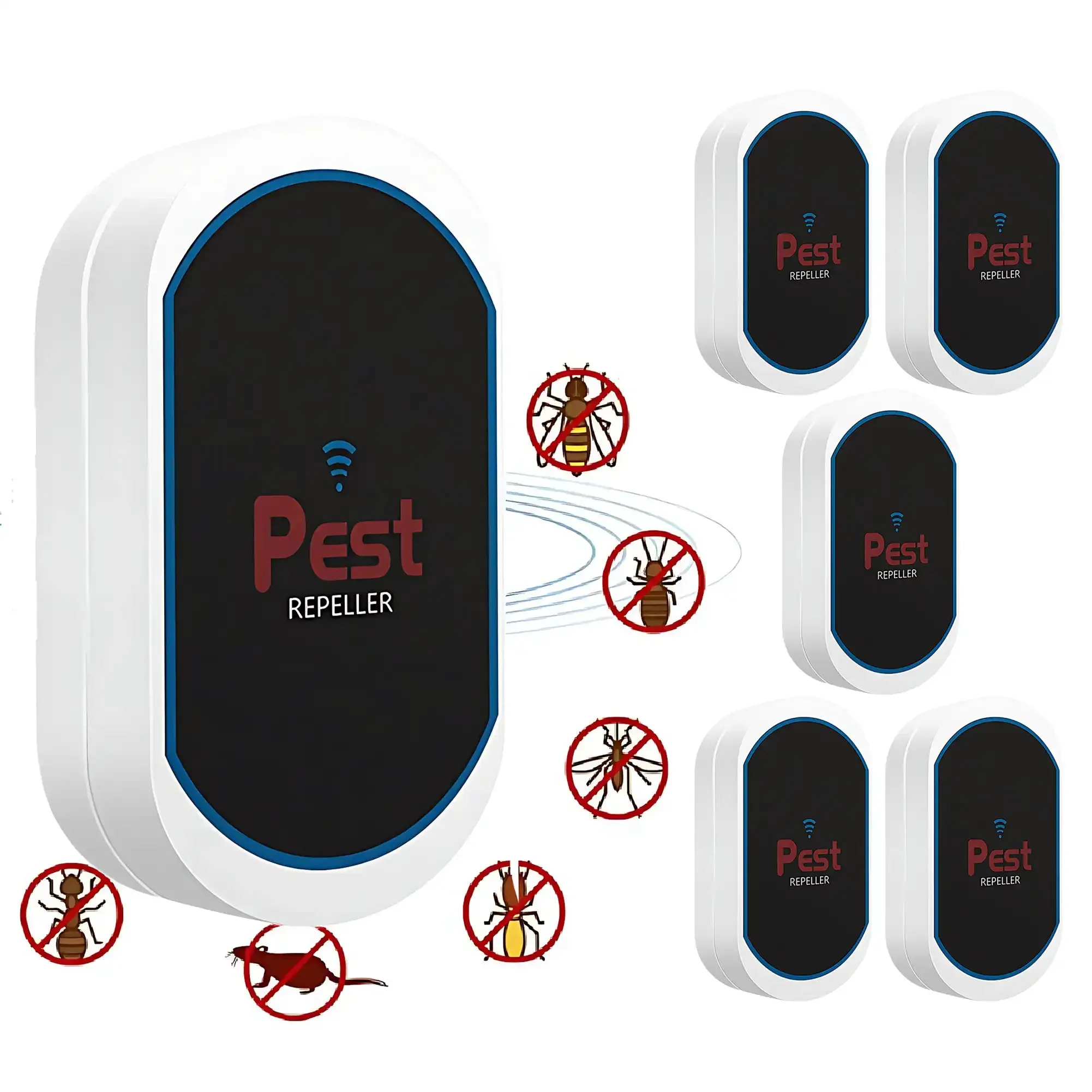 Multifunctional Ultrasonic Silent Electronic Pest Repeller - Repels Mosquitoes, Cockroaches, Spiders, Bats