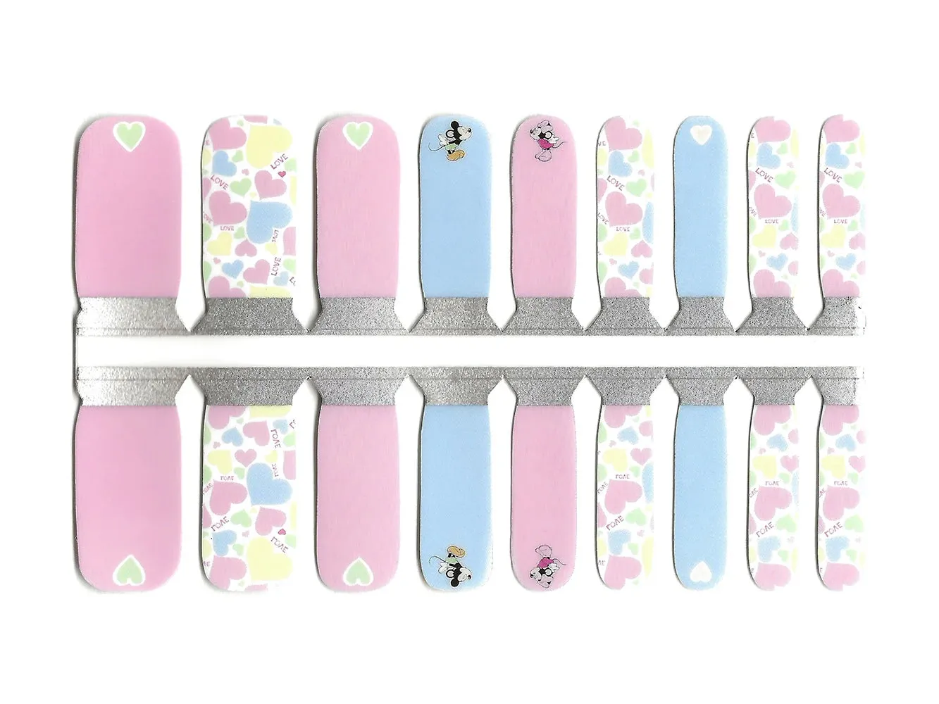 Pastel Love Mouse - Kids Nail Wrap Set
