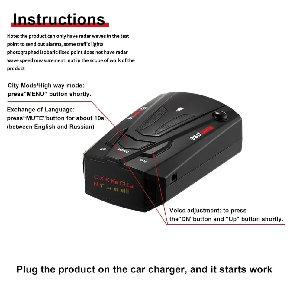 Radar Detectors For Cars, Radar Detector With Automatic 360