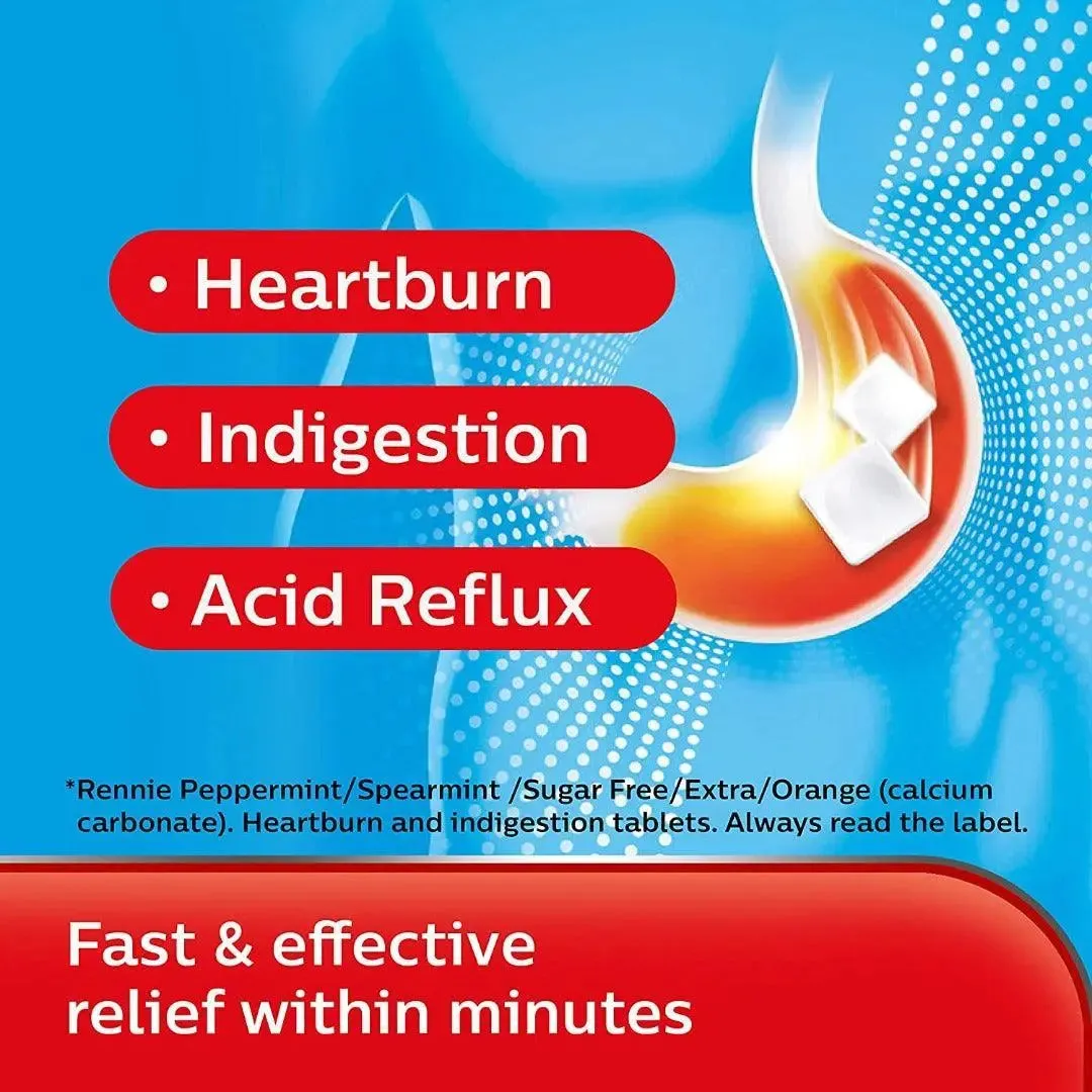 Rennie Peppermint Tablets, 72 Tablets