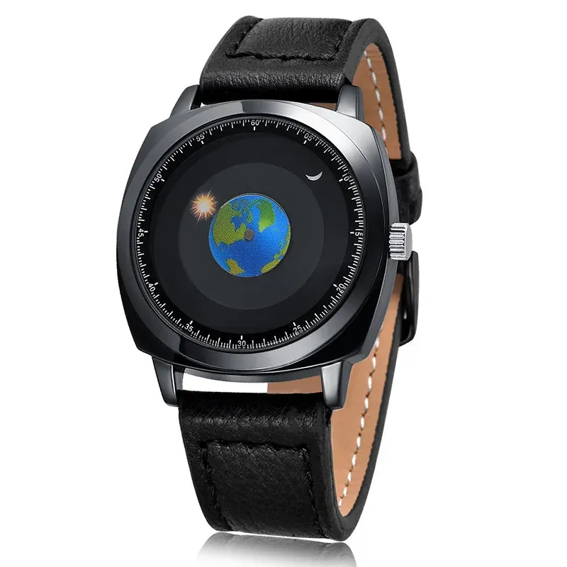 Rotating Earth Galactic Quartz Watch