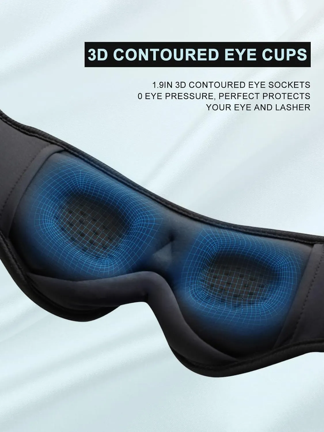 Sleep Mask with Bluetooth Headphones Bluetooth Sleep Mask Sleep Headphones,3D Eye Mask for Sleeping Mask Music Sleeping Headphones for Side Sleepers Meditation Gifts Gadgets for Men Women