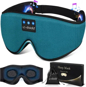 Sleep Mask with Bluetooth Headphones Bluetooth Sleep Mask Sleep Headphones,3D Eye Mask for Sleeping Mask Music Sleeping Headphones for Side Sleepers Meditation Gifts Gadgets for Men Women