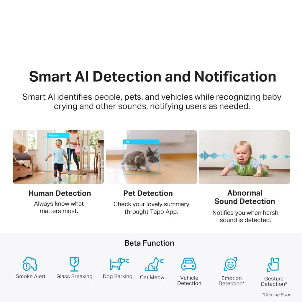TP-Link Tapo C225 2K QHD / 4MP / F1.6 Aperture Pan & Tilt Smart AI Home Security Wi-Fi Surveillance IP Camera [2-Year Warranty]