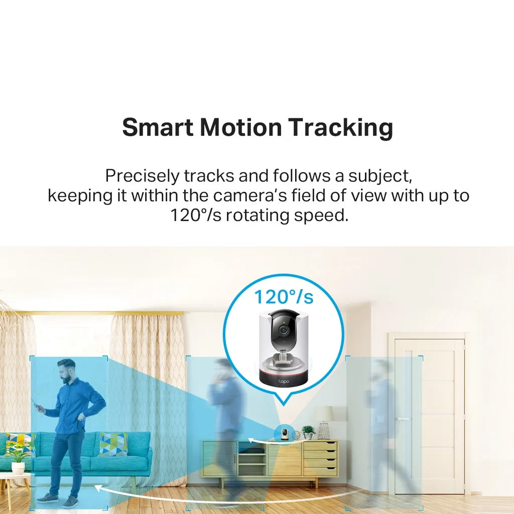 TP-Link Tapo C225 2K QHD / 4MP / F1.6 Aperture Pan & Tilt Smart AI Home Security Wi-Fi Surveillance IP Camera [2-Year Warranty]