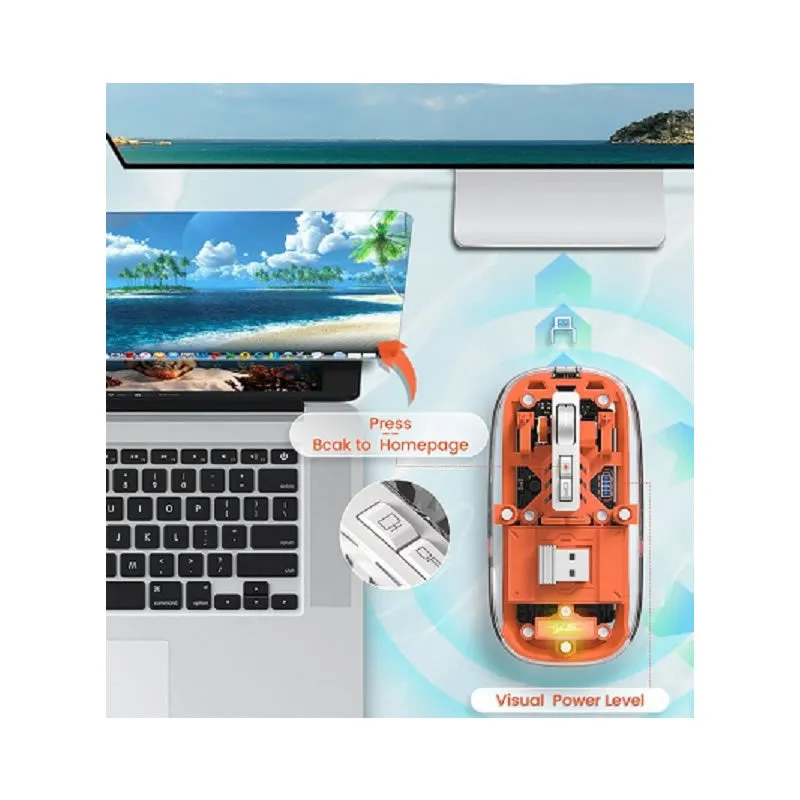 Transparent Wireless Rechargeable Mouse -Ab-Dn26