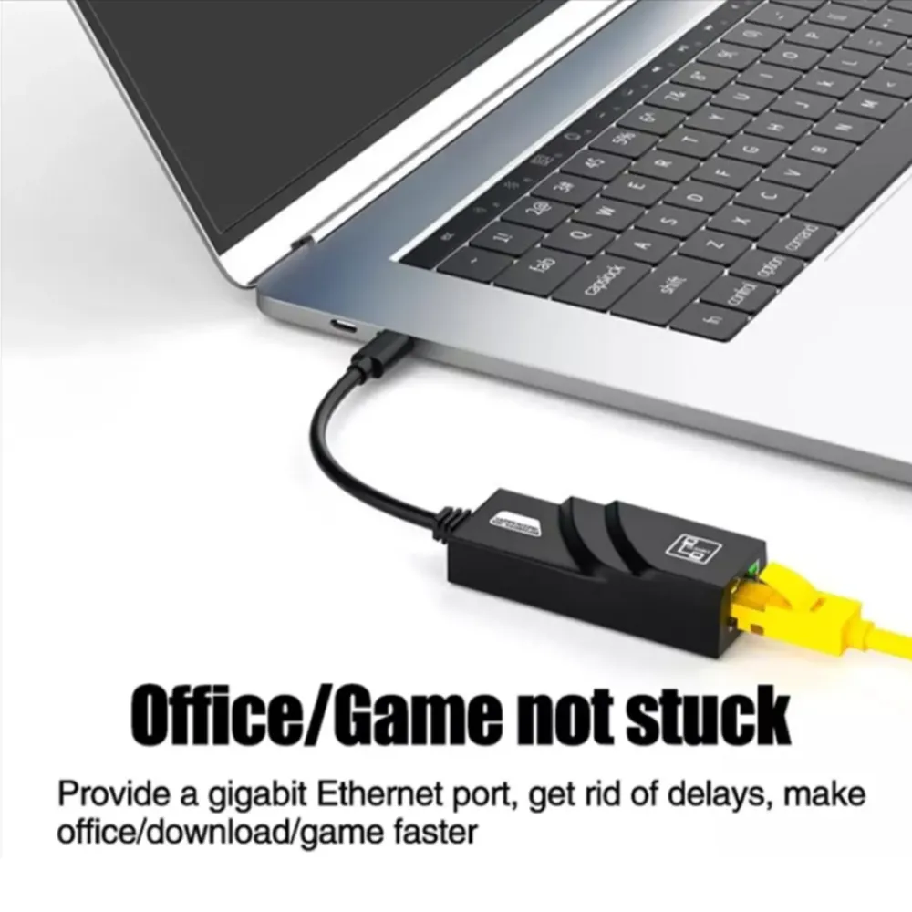 Type-C 10/100/1000Mbps Ethernet Adaptor, Compatible With Laptops, And Tablets Type-C-Rj45