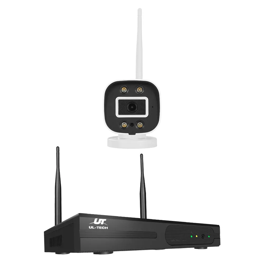 Wireless CCTV Security System 8CH NVR 3MP 4 Square Cameras 1TB