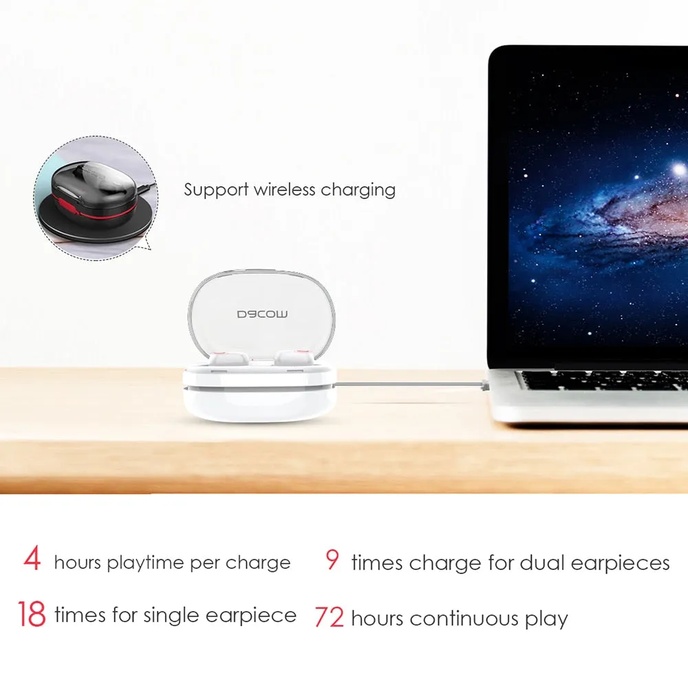 Wireless Mini Earbuds Twins Headset Stereo Bluetooth Earphone  Headphones with 1100mAh Box