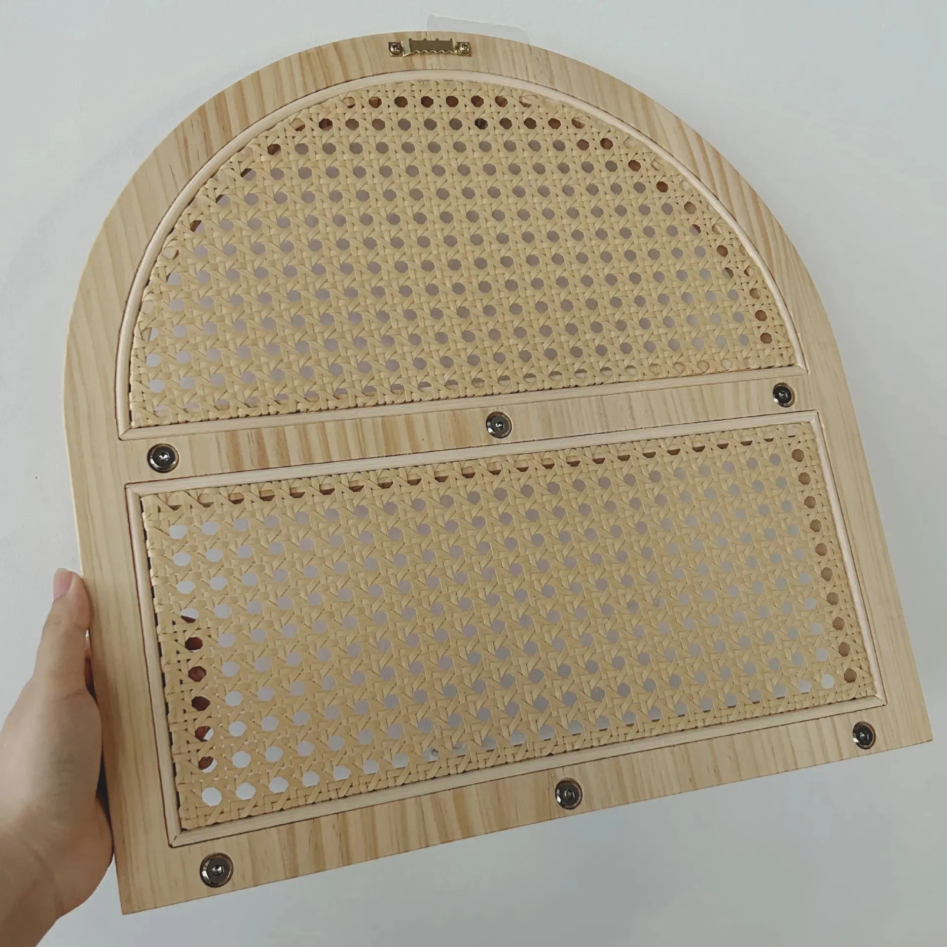 Wooden Wall Mounted Rattan Shelf